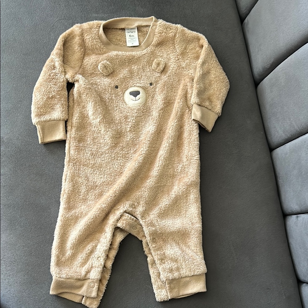 Carter's Tan Bear Footie One Piece